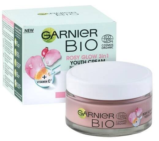 Garnier BIO Rosy Glow 3v1 denní krém šípkový 50 ml - srovnání cen | Leano.cz