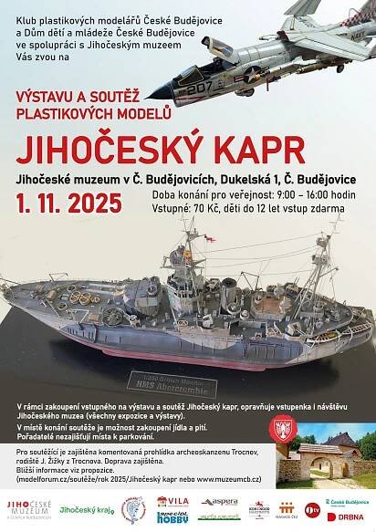 Výstava soutěž plastikových modelů Jihočeský kapr 2025 - Jihočeské muzeum v Českých Budějovicích