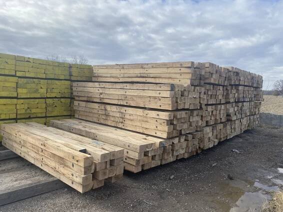 8-inch timber mats.