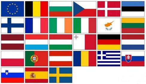 Výhodný komplet samolepek států EU - 6 x 4 cm
