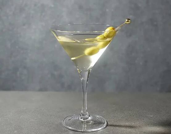 Dry Martini Cocktail with 3 olives
