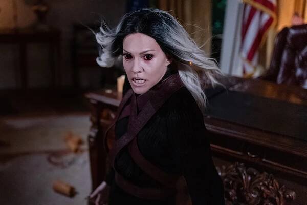 Tricia Helfer is reprising her role as Dracula on the fifth and final season of Syfy's 