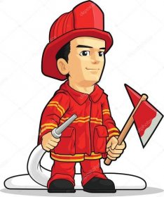 Kreslené chlapce, hasič Stock Vector od © BluezAce 23151402