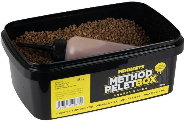 Mikbaits Method pelet box 400g + 120ml Activator Ananas N-BA