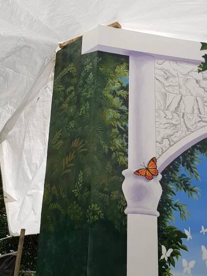 The Trompe Wingwall Mural | Jacqueline Hill Prestige Art Collection