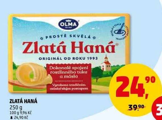 Zlatá Haná k namazání 250g