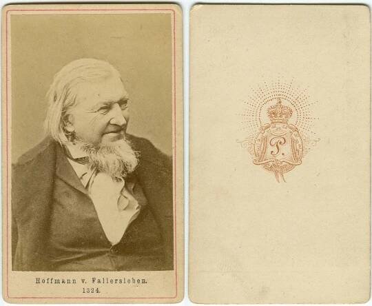 File:Hoffmann von Fallersleben, Foto von P, Bild- und Rückseite.jpg - Wikimedia Commons