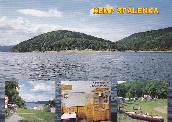 11.  Kemp Spálenka na Orlické přehradě - Pohlednice místopis