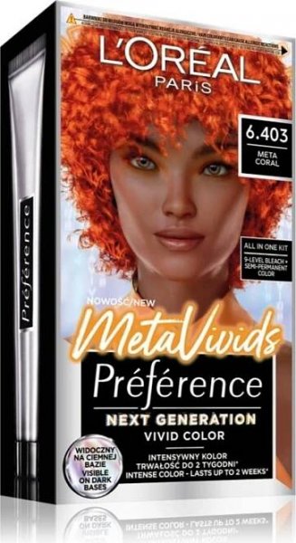 L'Oréal Paris Préférence Meta Vivids semipermanentní barva na vlasy 6.403 Meta Coral 75 ml