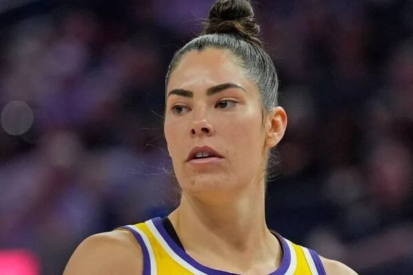 Kelsey Plum #10 of the Los Angeles Sparks looks on during the game against the Golden State Valkyries on August 9, 2025 at Chase Center in San Francisco, California