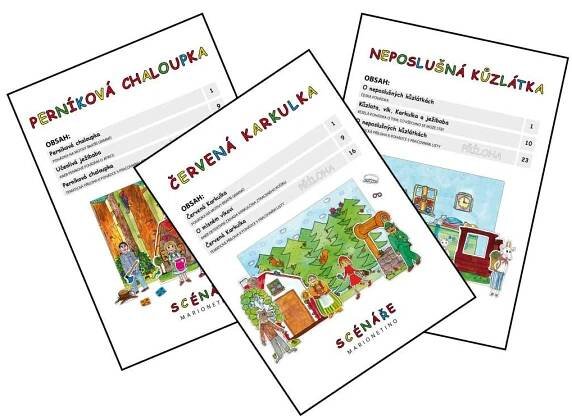 Marionetino Loutkové divadlo Trojpohádka Karkulka 13 loutek