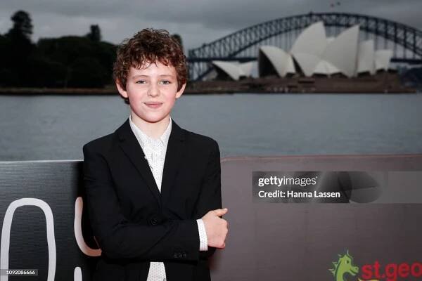 Finn Little attends the Sydney premiere of Storm Boy on January 10,...