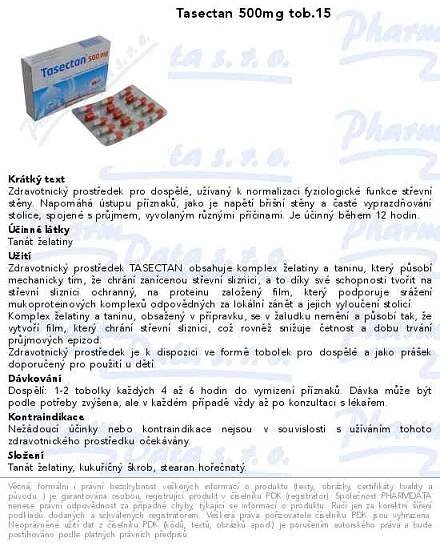 Tasectan 500 mg/15tobolek | SOS lékárna online, internetová lékárna, léky