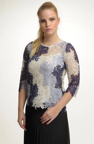 Dámská společenská krajková halenka | Verino