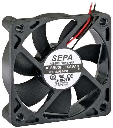 Průmyslový ventilátor SEPA PLB60B12SE32A axiální ventilátor, 12 V/DC, 27.6 m³/h, (d x š x v) 60 x 60 x 15 mm, 111111753
