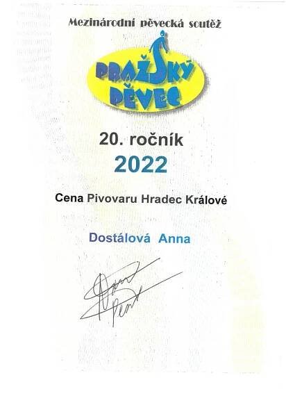 GRATULACE K ÚSPĚCHU V SOUTĚŽI - Konzervatoř Evangelické akademie