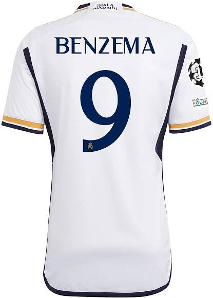 Karim Benzema Real Madrid 23/24 Home Jersey by adidas