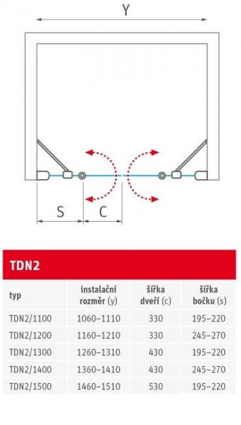 Sprchové dveře TDN2 | Roth Czech s.r.o. | Roth Czech s.r.o.