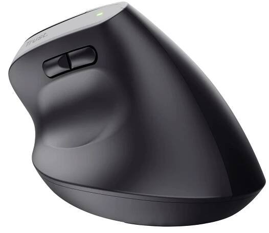 Trust Bayo+ optická ergonomická myš, přenos Bluetooth®, 6 tlačítko, 800 dpi, 1200 dpi, 1600 dpi, 2400 dpi, černá