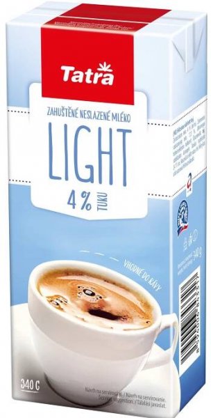 Tatra Zahuštěné neslazené polotučné mléko light 4 % 340 g