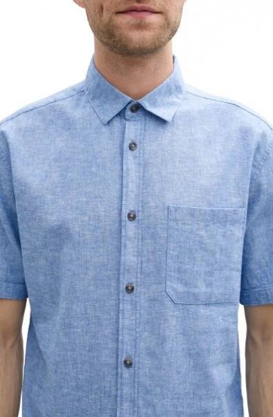 Pánská košile TOM TAILOR krátký rukáv modrá | EXE JEANS | Specialisté na džíny Mustang, Cross, Mavi a další