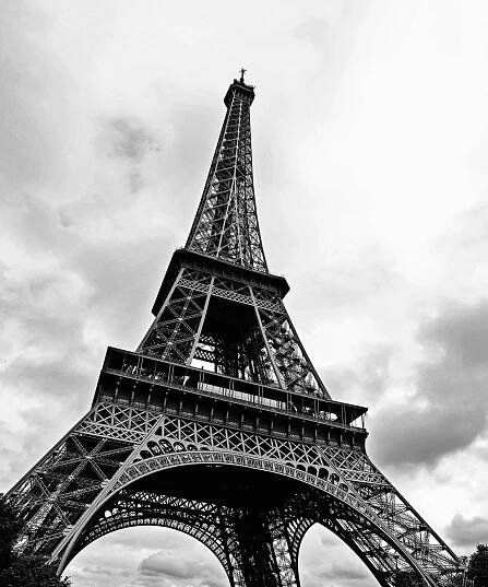 Eiffel Tower in Black and White