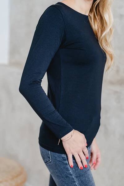 Dámské tričko BASIC dlouhý rukáv black - Maller