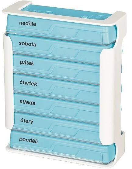Dávkovač na léky - modrý ANABOX 7 dní COMPACT