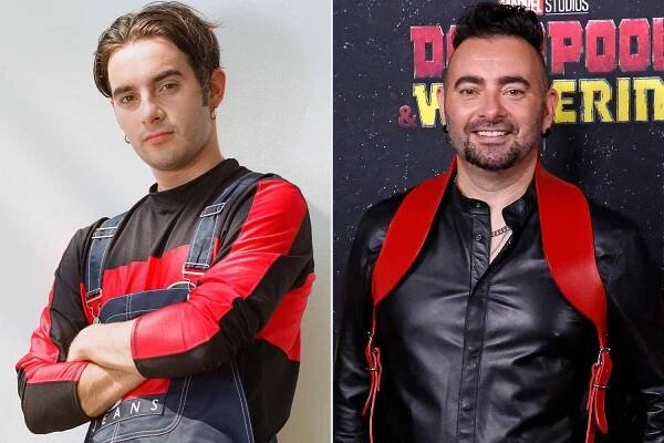 Chris Kirkpatrick in London in August 1997; Chris Kirkpatrick attends the world premiere of ‘Deadpool & Wolverine’ at Lincoln Center on July 22, 2024, in New York City