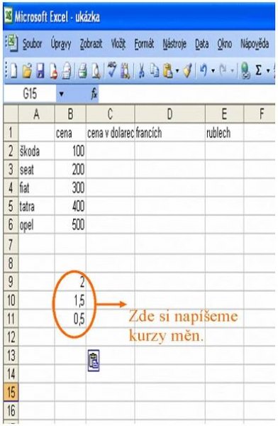 excel absolutní adresy