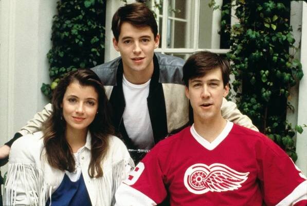 Mia Sara, Matthew Broderick and Alan Ruck in 'Ferris Bueller's Day Off' 1986