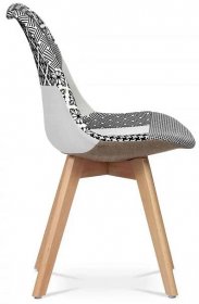 Autronic Jídelní židle, potah látka patchwork, dřevěné nohy, masiv přírodní buk CT-763 PW2