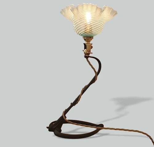 W.A.S Benson with James Powell & Sons | Arts & Crafts Desk Lamp | England c.1900