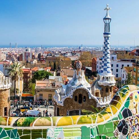 view of the Barcelona skyline