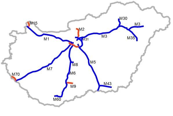 Soubor:Snelwegen Hongarije.png