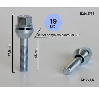 Kolový šroub M12x1,25x46 plovoucí kužel, klíč 19, B39LE/55, výška 77,5 mm