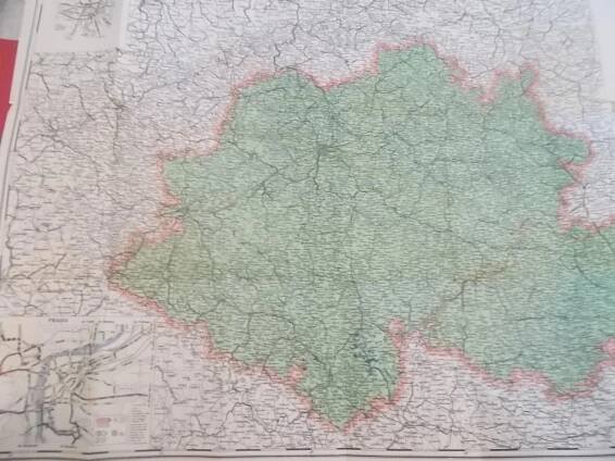 Fastrova mapa Čechy a Morava - hranice Sudety!!