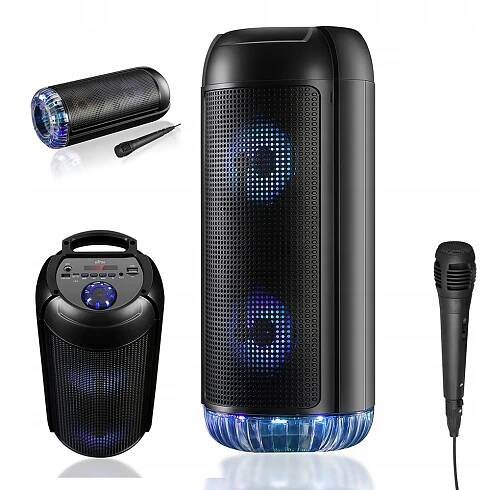 BLUETOOTH REPRODUKTOR PŘENOSNÝ KARAOKE PARTYBOX 30W ČERNÝ KAPACITNÍ AKUMULÁTOR