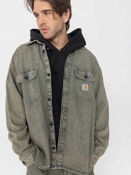 Bunda Carhartt WIP Tigan (blue/leather/garment dyed)