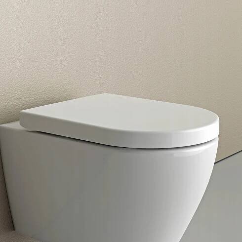 WC prkénko pomalu padající s dětským sedátkem U1006 - bílý lesk