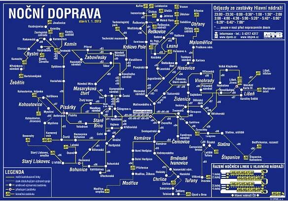 IDS JMK - Plán a mapa sítě linek Jižní Morava a MHD Brno 