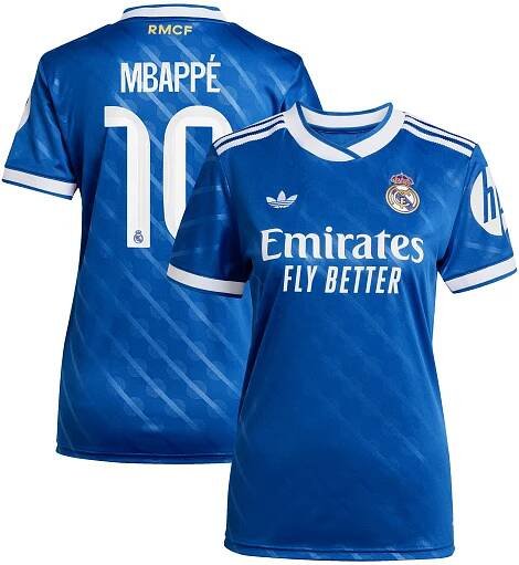 Real Madrid adidas Third Shirt 2025-26 - Womens with Mbappé 10 printing