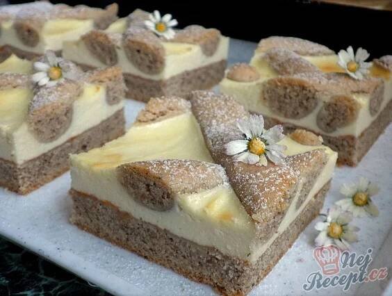 several pieces of cake on a plate with flowers