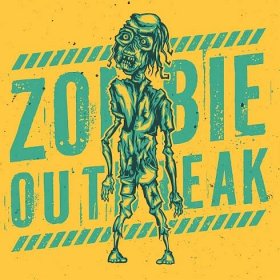 T-shirt or poster design with illustration of zombie