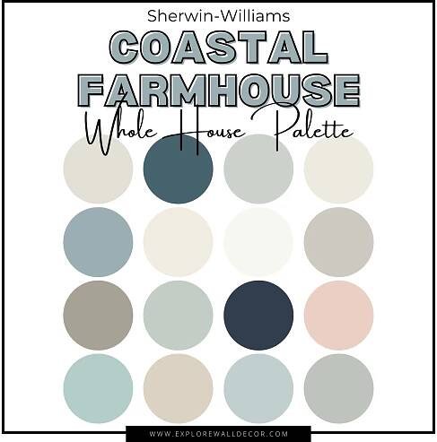 my professionally curated 16-color sherwin-williams coastal farmhouse whole house palette