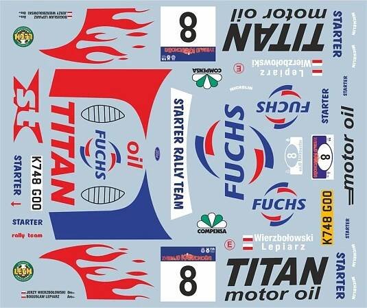 Decal 1/24 MF Zone - Ford Escort RS Cosworth Wierzbołowski – Rajd Karkonoski 98