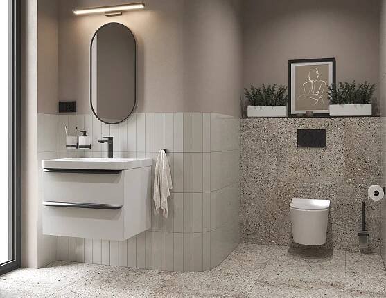 WC závěsné SAT Brevis včetně prkénka softclose, zadní odpad SATBRE011RREXP
