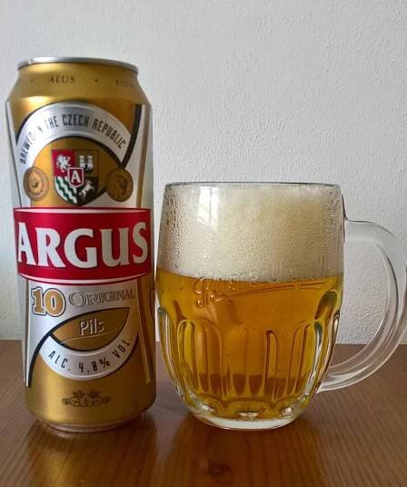 Argus 10 Original, světlé výčepní pivo vyráběné pro řetězec Lidl plechovka 2017