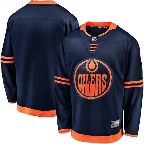 Dres Fanatics Breakaway Jersey NHL Edmonton Oilers navy domácí