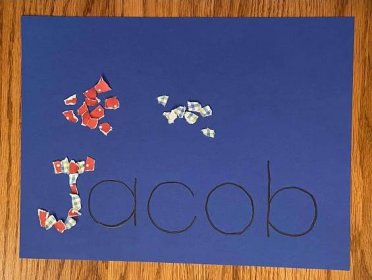 Using torn paper to write name
